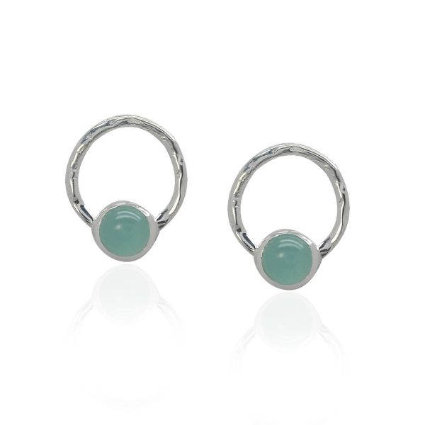 Chalcedony aqua Studs model S5-009